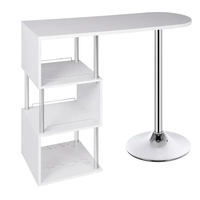 BukkitBow - Multifunctionele Bar Tafel - met Rek voor Wijnflessen - met Stalen Frame - 113x40cm