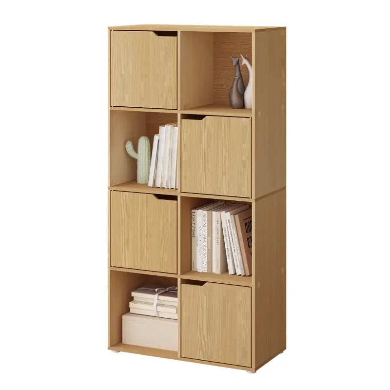 BukkitBow - Multifunctionele Boekenkast - 8 Compartimenten - Compact & Stijlvol - Veilig Ontwerp - 60x120x30cm