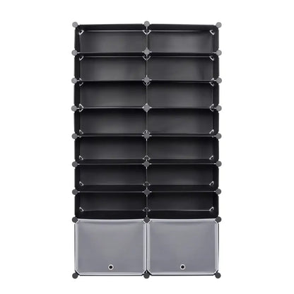 BukkitBow - Multifunctionele Opbergkast / Schoenenkast - Stalen Structuur - met 2 Deuren - 94x35x160cm