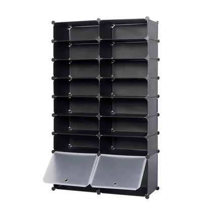 BukkitBow - Multifunctionele Opbergkast / Schoenenkast - Stalen Structuur - met 2 Deuren - 94x35x160cm
