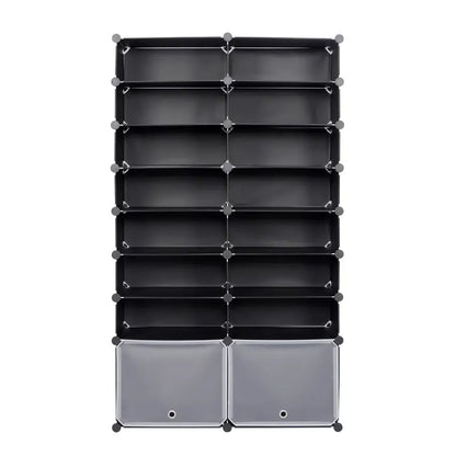 BukkitBow - Multifunctionele Opbergkast / Schoenenkast - Stalen Structuur - met 2 Deuren - 94x35x160cm