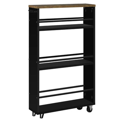 BukkitBow - Multifunctionele Trolley met 3 Open Planken - Verrijdbaar met Rembare Wielen - Ruimtebesparend Ontwerp - 47x80x13cm