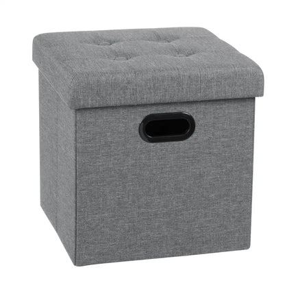 BukkitBow - Opbergpoef - Lederen / Fluwelen Poef - Comfortabel Zitmeubel - 38L Capaciteit - 37.5x37.5x38CM