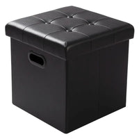 BukkitBow - Opbergpoef - Lederen / Fluwelen Poef - Comfortabel Zitmeubel - 38L Capaciteit - 37.5x37.5x38CM