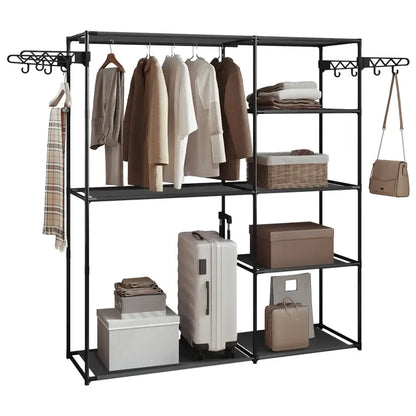 BukkitBow - Open Kledingrek - Metaal en Non-woven Stof - 148x166x42.5 cm - 30kg Capaciteit