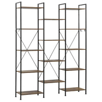 BukkitBow - Open Opbergrek / Boekenplank - Stevig Hout en Metaal - Industrieel Ontwerp - 134,5x176,5x30cm