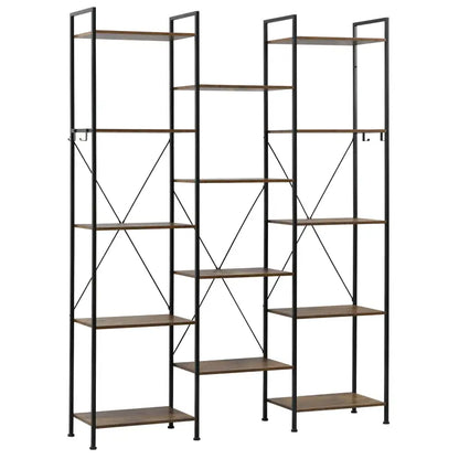 BukkitBow - Open Opbergrek / Boekenplank - Stevig Hout en Metaal - Industrieel Ontwerp - 134,5x176,5x30cm