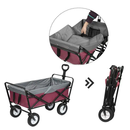 BukkitBow - Opvouwbare Bolderkar - Inklapbare Handkar met Stalen Frame - Massief Rubberen Wielen - Tot 80 kg Belasting