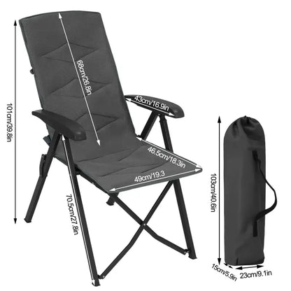 BukkitBow - Opvouwbare Campingstoel - Mesh Stof en Metaal - Verstelbare Rugleuning - 150 kg Draagvermogen