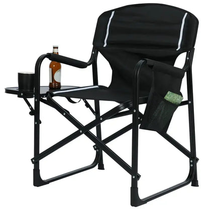 BukkitBow - Opvouwbare Campingstoel - Versterkt Aluminium en Oxford Stof - 150 kg Draagvermogen - Inclusief Tafeltje en Bekerhouder