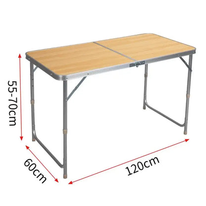 BukkitBow - Opvouwbare Campingtafel - Aluminium Frame met MDF Blad - Verstelbaar in Hoogte - 30kg Laadvermogen - Draagbaar Handvat - 120x(55-70)x60cm