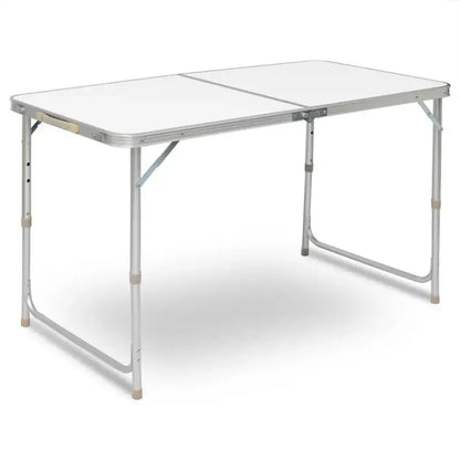 BukkitBow - Opvouwbare Campingtafel - Aluminium Frame met MDF Blad - Verstelbaar in Hoogte - 30kg Laadvermogen - Draagbaar Handvat - 120x(55-70)x60cm