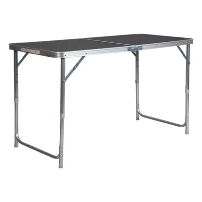 BukkitBow - Opvouwbare Campingtafel - Aluminium Frame met MDF Blad - Verstelbaar in Hoogte - 30kg Laadvermogen - Draagbaar Handvat - 120x(55-70)x60cm