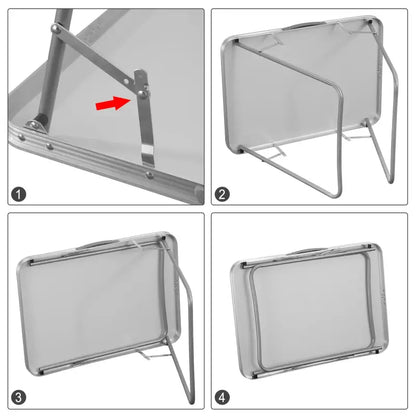 BukkitBow - Opvouwbare Campingtafel - IJzeren Buizen en Aluminiumlegering met MDF Blad - Lichtgewicht en Draagbaar - 15kg Laadvermogen - 70x60x50CM