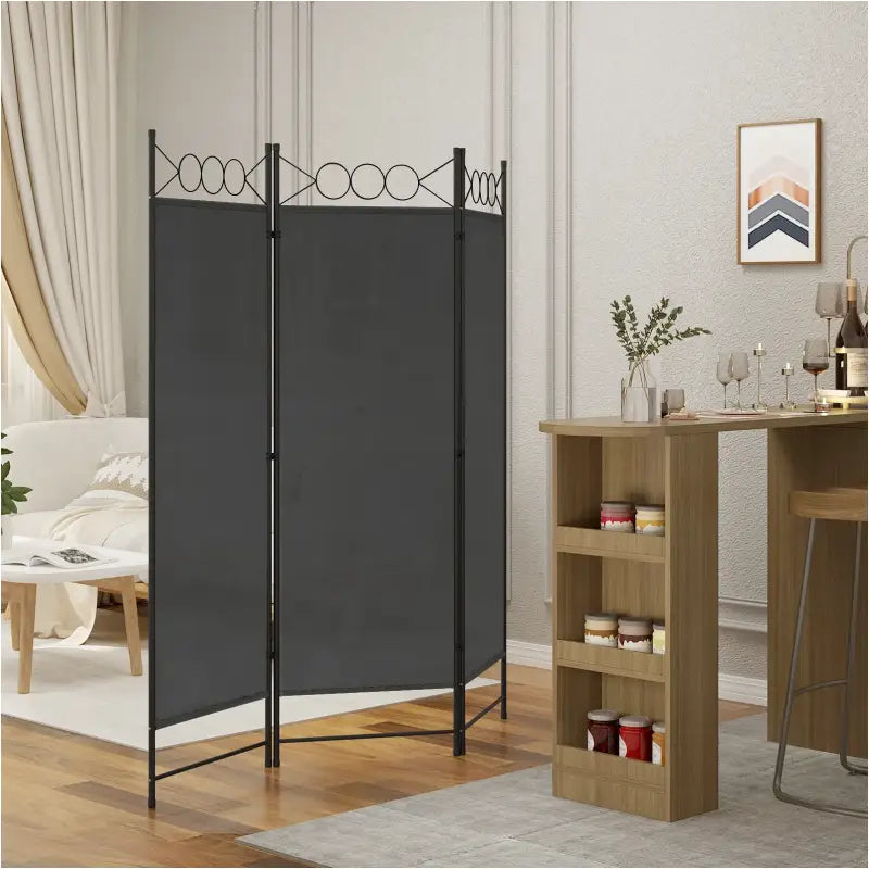 BukkitBow - Opvouwbare Kamer Verdeler / Kamerscherm - 167x172cm of 223x172cm - Donkergrijs