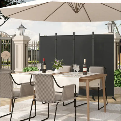 BukkitBow - Opvouwbare Kamer Verdeler / Kamerscherm met 4 Panelen - 167x177cm of 223x177cm - Donkergrijs