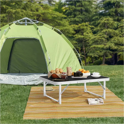 BukkitBow - Opvouwbare Kampeertafel - Instelbaar in Hoogte - 30kg Maximale Belasting - Lichtgewicht en Opvouwbaar - 75x55x(25-60)cm