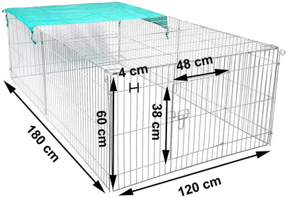 BukkitBow - Opvouwbare Metalen Dierenkooi - Met 3 Deuren - 180x120x60cm Of 216x116x65cm