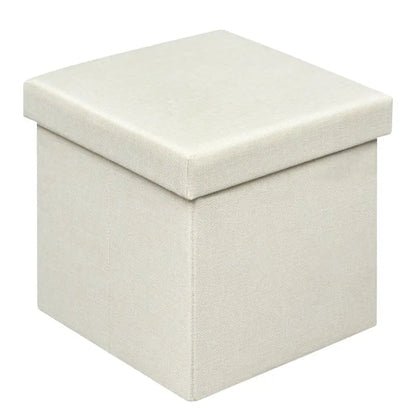 BukkitBow - Opvouwbare Opbergkruk met Gewatteerde Zitting - Linnen/MDF/Schuim - 20L of 37L Capaciteit