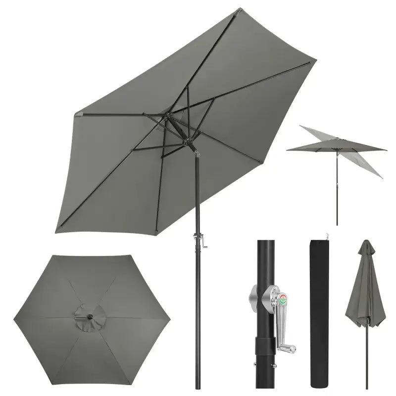 BukkitBow Parasol - UV-bestendig en waterdicht - 45 graden kantelbaar