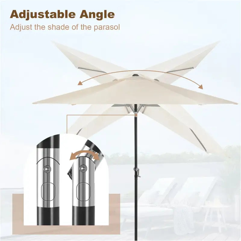 BukkitBow Parasol - UV-bestendig en waterdicht - 45 graden kantelbaar
