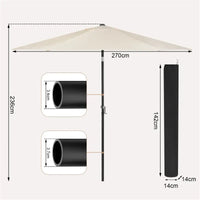 BukkitBow Parasol - UV-bestendig en waterdicht - 45 graden kantelbaar