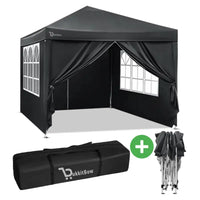 BukkitBow - Partytent met Zijwanden – Opvouwbare Tent – Waterdicht en Weersbestendig – Tuinpaviljoen - 300 x 300 cm