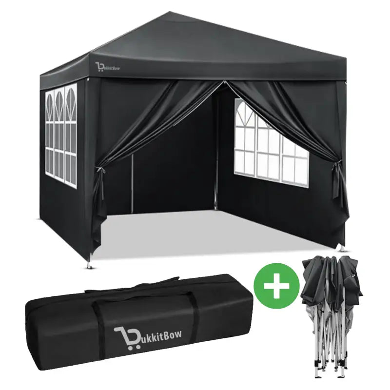 Comnox - BukkitBow Partytent met Zijwanden - Weerbestendig & Opvouwbaar - 300 x 300 cm