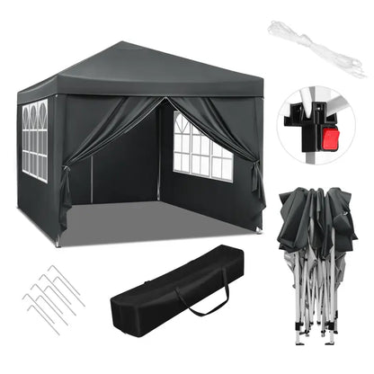 BukkitBow - Partytent met Zijwanden – Opvouwbare Tent – Waterdicht en Weersbestendig – Tuinpaviljoen - 300 x 300 cm