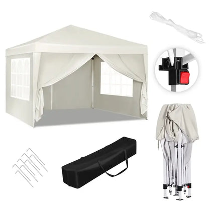 BukkitBow - Partytent met Zijwanden – Opvouwbare Tent – Waterdicht en Weersbestendig – Tuinpaviljoen - 300 x 300 cm