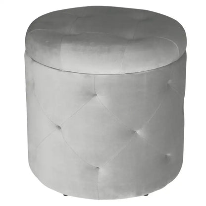 BukkitBow - Poef / Kruk met Fluweel Zitting - Comfortabele Poef - Grote Opbergruimte - Praktisch en Elegant - 39.5x40CM