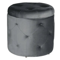 BukkitBow - Poef / Kruk met Fluweel Zitting - Comfortabele Poef - Grote Opbergruimte - Praktisch en Elegant - 39.5x40CM