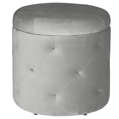 BukkitBow - Poef / Kruk met Fluweel Zitting - Comfortabele Poef - Grote Opbergruimte - Praktisch en Elegant - 39.5x40CM