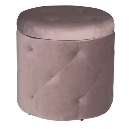 BukkitBow - Poef / Kruk met Fluweel Zitting - Comfortabele Poef - Grote Opbergruimte - Praktisch en Elegant - 39.5x40CM