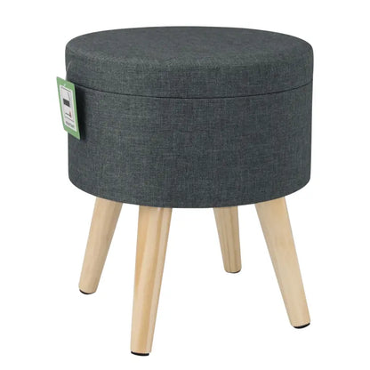 BukkitBow - Poef / Voetenbankje van Linnen of Fluweel - Sterk en Duurzaam - Comfortabele Zitting - 32CM Zitoppervlak