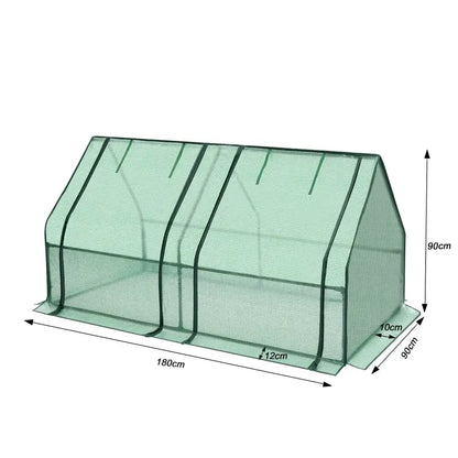 BukkitBow – Polytunnel Tuinkas – Winterproof Tunnel voor Groenten Teelt – Compacte Tuinkas met 2 Grote Luiken - 180X90X90CM