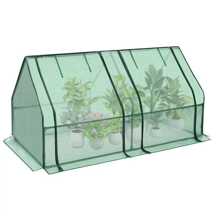 BukkitBow – Polytunnel Tuinkas – Winterproof Tunnel voor Groenten Teelt – Compacte Tuinkas met 2 Grote Luiken - 180X90X90CM