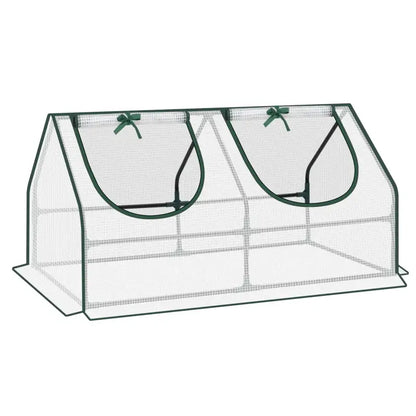 BukkitBow – Polytunnel Tuinkas – Winterproof Tunnel voor Groenten Teelt – Compacte Tuinkas met 2 Luiken - 120X60X60CM