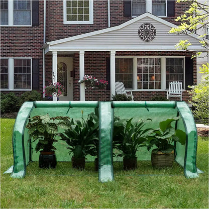 BukkitBow – Polytunnel Tuinkas – Winterproof Tunnel voor Groenten Teelt – Compacte Tuinkas met 2 Luiken - 130X60X50CM