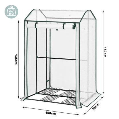 BukkitBow – Polytunnel Tuinkas – Winterproof Tunnel voor Groenten Teelt – Compacte Tuinkas met Groot Luik - 150x100x83CM