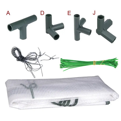 BukkitBow – Polytunnel Tuinkas – Winterproof Tunnel voor Groenten Teelt – Compacte Tuinkas met Groot Luik en 3 Bloemen Planken - 143x73x195CM