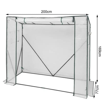 BukkitBow – Polytunnel Tuinkas – Winterproof Tunnel voor Groenten Teelt – Compacte Tuinkas met Groot Luik en 3 Bloemen Planken - 200X169X77CM
