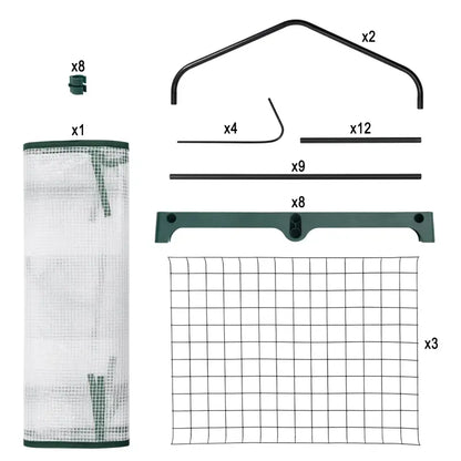 BukkitBow – Polytunnel Tuinkas – Winterproof Tunnel voor Groenten Teelt – Compacte Tuinkas met Groot Luik en 3 Bloemen Planken - 69X125X49CM