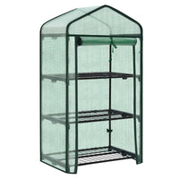BukkitBow – Polytunnel Tuinkas – Winterproof Tunnel voor Groenten Teelt – Compacte Tuinkas met Groot Luik en 3 Bloemen Planken - 69X125X49CM