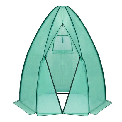 BukkitBow – Polytunnel Tuinkas – Winterproof Tunnel voor Groenten Teelt – Compacte Tuinkas met Groot Luik en Raam - 140x140x180CM