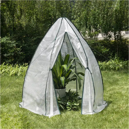 BukkitBow – Polytunnel Tuinkas – Winterproof Tunnel voor Groenten Teelt – Compacte Tuinkas met Groot Luik en Raam - 140x140x180CM