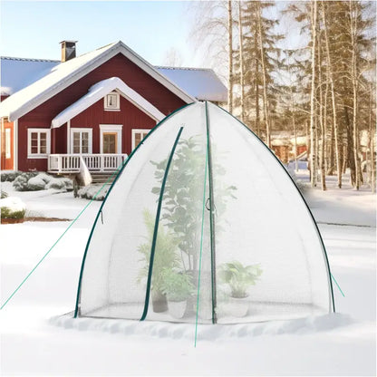 BukkitBow – Polytunnel Tuinkas – Winterproof Tunnel voor Groenten Teelt – Compacte Tuinkas met Groot Luik en Raam - 240X240X200CM