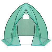 BukkitBow – Polytunnel Tuinkas – Winterproof Tunnel voor Groenten Teelt – Compacte Tuinkas met Groot Luik en Raam - 240X240X200CM
