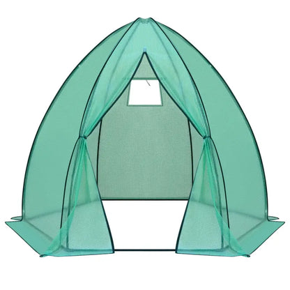 BukkitBow – Polytunnel Tuinkas – Winterproof Tunnel voor Groenten Teelt – Compacte Tuinkas met Groot Luik en Raam - 240X240X200CM