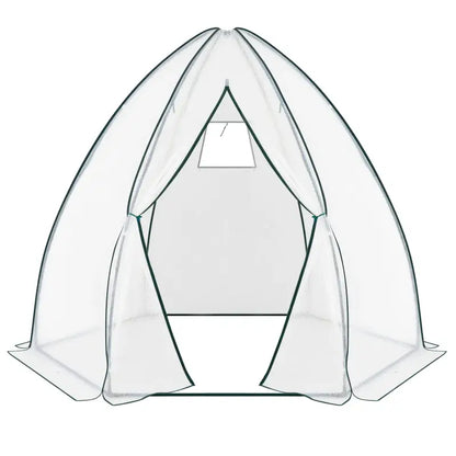 BukkitBow – Polytunnel Tuinkas – Winterproof Tunnel voor Groenten Teelt – Compacte Tuinkas met Groot Luik en Raam - 240X240X200CM